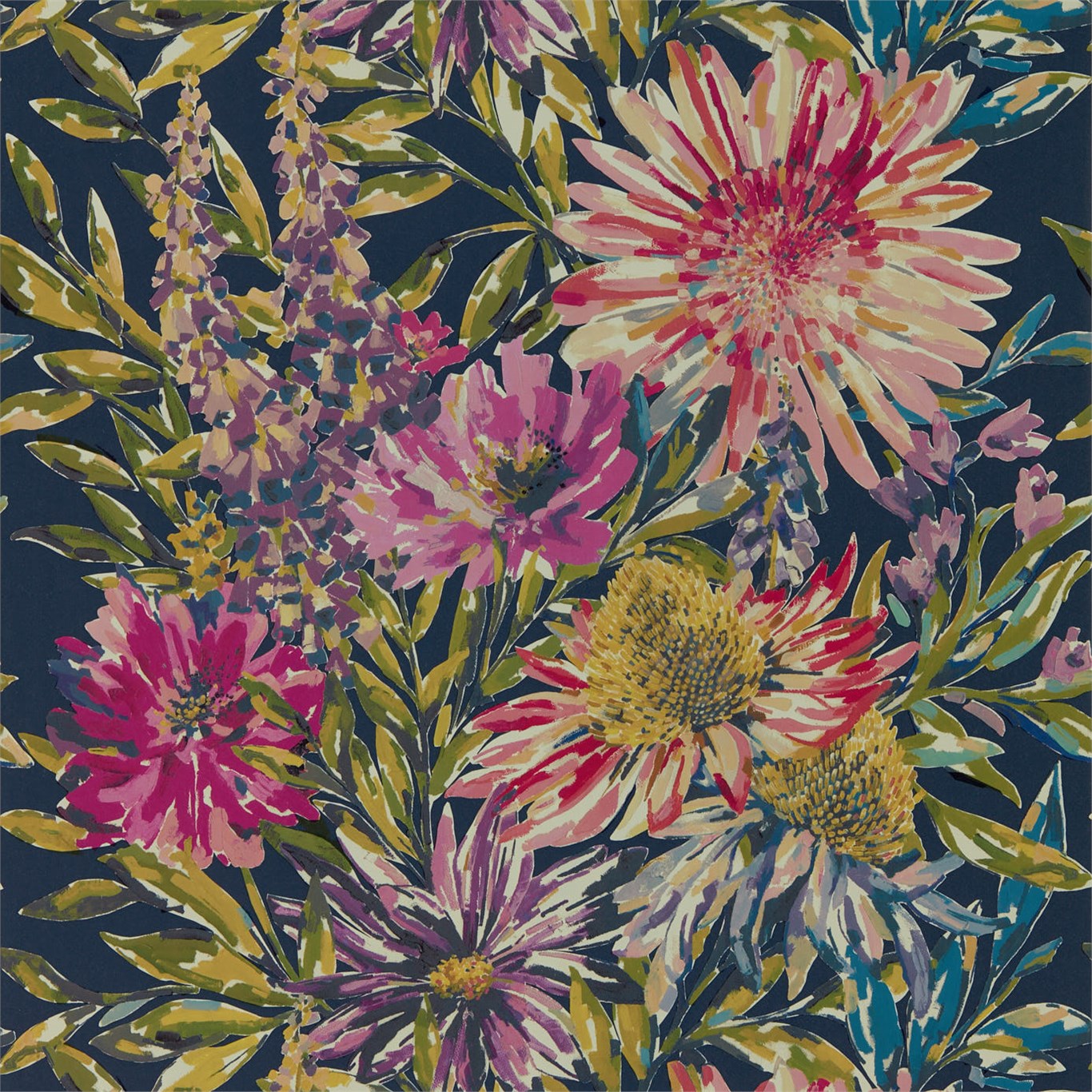 Обои Harlequin Standing Ovation Floreale Heather/Navy 111498 Обои Harlequin Standing Ovation Floreale Heather/Navy 111498